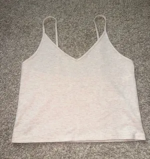 American Eagle Waffle Knit Cami - Medium, Cream/Tan thumbnail 1