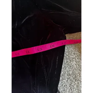 Maggy Boutique Velvet Cocktail Dress 10 Black Silver Ruched Waist Vintage 80s‎ thumbnail 4