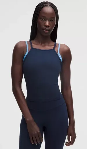 lululemon Align™ Layered High-Neck Tank Top Club Blue Ocean Wave Size 14 thumbnail 1