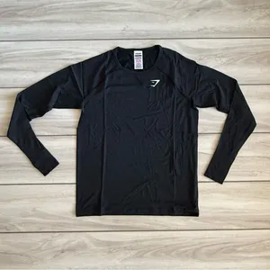 Gymshark Vital Seamless 2.0 Light Long Sleeve Top Black Small NWT thumbnail 5