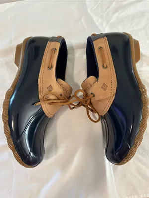 SPERRY Saltwater™ 1 Eye Duck Shoe Duck Boots, Flat Heel, Blue, Size 10, NWOT thumbnail 6