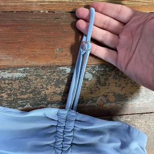 IRIS Ruched Adjustable Baby Blue Spaghetti Strap Mini Dress - Sz 1X 💛🎀 thumbnail 10