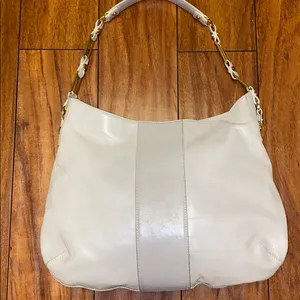 Tory Burch Taupe Leather Shoulder Bag with Gold Hardware thumbnail 6