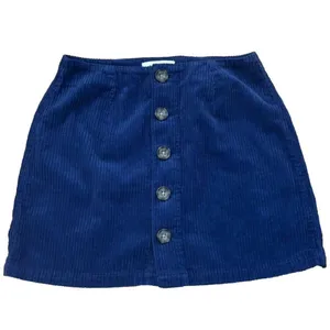 Pacsun Womens Blue Corduroy Button-Up Mini Skirt Size 25 thumbnail 2