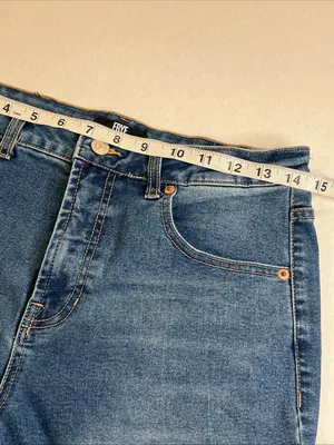 FRYE Women’s Blue Straight-Leg Denim Jeans size 4/27 slight distressed 5 pockets thumbnail 7
