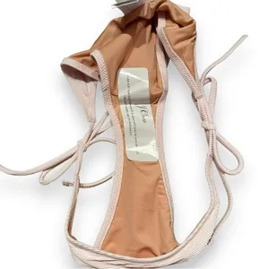 J. Crew Ribbed Curve-Waist Cheeky String Bikini Swim Bottom in Light Pink Sz‎ M thumbnail 3