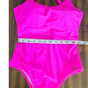 Adaia Fitness Wear Neon Hot Pink Cross Back One Piece Swimsuit Brazilian Fabric‎ thumbnail 6