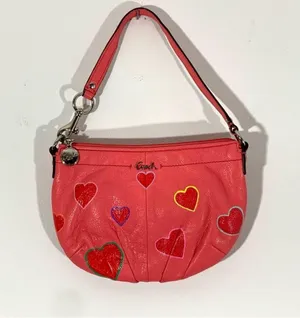 Coach Hand Painted Hearts Pink Shoulder Bag thumbnail 4