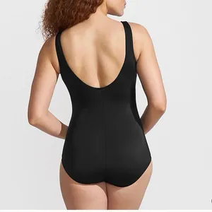 Lands End Black Tugless Low Leg Soft Cup One Piece Swimsuit Size 16W thumbnail 4