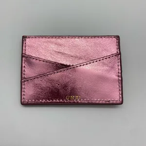 UMBI Leather Cardholder Metallic ROSE Pink thumbnail 4