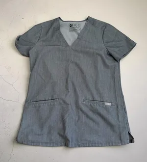 FIGS Gray V Neck Scrubs Top Size XS Womens thumbnail 1