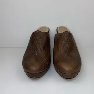 Brown Leather Studded Clog US Size 11 Wedge Mules Slide UGG Australia Women's thumbnail 4