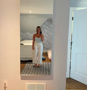 Abercrombie strapless linen crop top thumbnail 2