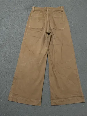 Everlane Women's high waisted Wide-Leg cropped Pants in Brown Tan thumbnail 5