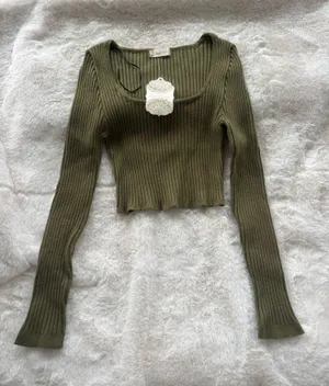 Altar'd State Olive Green Top  thumbnail 1
