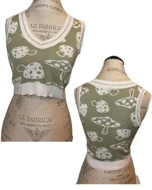 Amazon Mushroom Crop Top Sweater Vest thumbnail 2