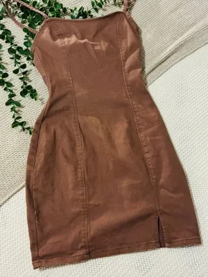 H&M Divided Brown Denim Cami Mini Dress - Size XS (US 2) thumbnail 1