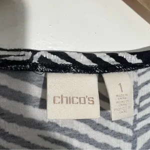 Chico's Zebra Two-In-One Top Medium Chico's 1‎ Workwear Casual Effortless Office thumbnail 7
