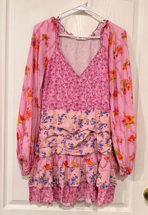 For Love Bell Pink Floral Dress thumbnail 1