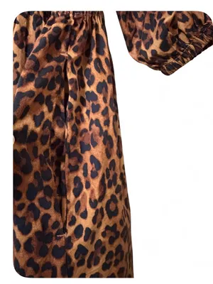 Old Navy Women’s V-Neck Leopard Smocked Puff Sleeve Mini Dress Size Large thumbnail 13