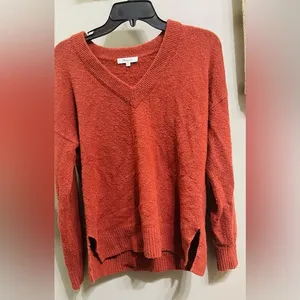Madewell Bartlett V-Neck Pullover Knit Brown‎ Women's Size Small thumbnail 2