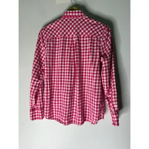 J crew factory pink white gingham check flannel cotton collar button down size m thumbnail 2