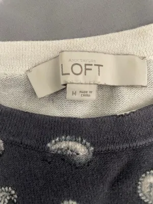 Ann Taylor Loft Grayish Purple Paisley Print Crewneck Sweater thumbnail 2