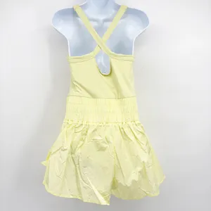 Womens Butter Yellow Tennis Pickleball Active Skort Romper‎ Athletic Size L thumbnail 8