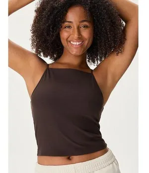 Outdoor Voices SuperForm Brown Ribbed Sleeveless Cami Camisole Crop Tank Top M thumbnail 1