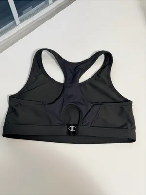 Champion Double Dry Black Racerback Sports Bra Size Large thumbnail 3