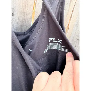 FLX $55 NEW Women's Affirmation Strappy Flounce Active Wear Dress in Black Lg thumbnail 6