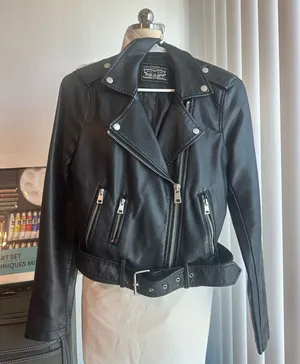 Levi’s Women Biker Leather Faux Jacket Black XS thumbnail 1