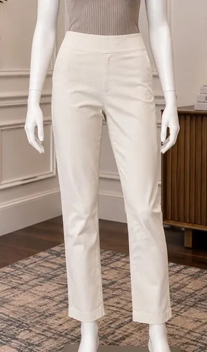 NIC+ZOE Womens Pants Wonderstretch Slim Leg Pull On White Size 2 thumbnail 1