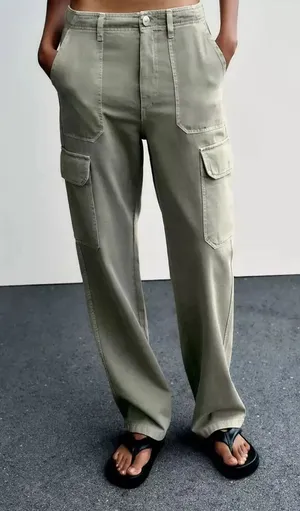 ✨Zara Olive Green Cargo Sz 2 Pants✨ thumbnail 1