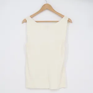 Ann Taylor Loft Womens Medium Cream Knit Scoop Neck Sleeveless Tank Top Shell thumbnail 4