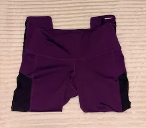 POPFLEX Active Purple workout Leggings with Lacelike Ankle Detail Size 6 thumbnail 1