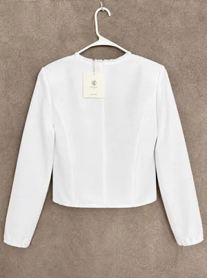 Jacket – Gold Button Detail Blazer White Size M thumbnail 2