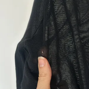 Vintage Y2K Sheer Mesh Black Cropped Cardigan Top Lettuce Hem Vamp Goth Witchy thumbnail 9