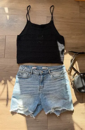 Forever 21 Black Crochet Knit Camisole Top -Festival Top (Top only) thumbnail 1