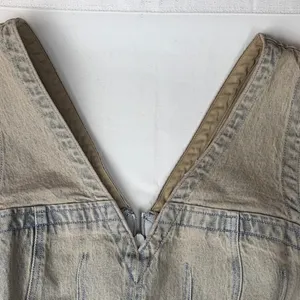 Pilcro size medium denim corset midi dress light wash drop waist thumbnail 6