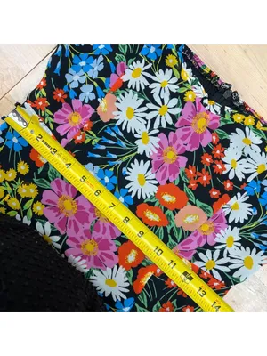 Sugarlips Lupita Floral Tie Strap Ruffle Mini Dress Black Multicolor Size Medium thumbnail 11