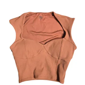 Alo Yoga Ribbed Sweetheart Women's Top in Rust Size: S thumbnail 2