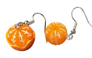 Orange‎ Fruit Slice Earrings thumbnail 1