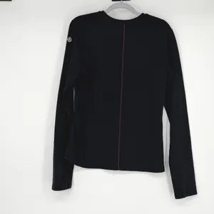 Lululemon Womens‎ Black Long Sleeve Activewear Top Purple Contrast Stitching thumbnail 2