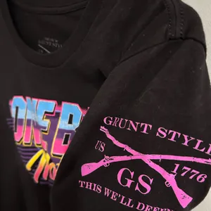 Grunt Style Black Retro Graphic Short Sleeve Tee marked M but fitted like XS thumbnail 2