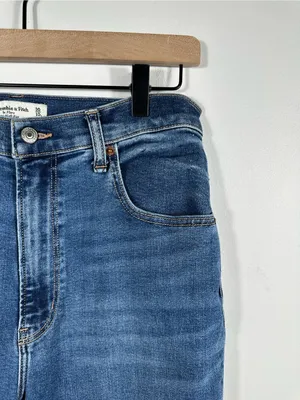 Abercrombie &‎ Fitch The Flare Ultra High Rise Jeans Medium Wash Size 30 Long thumbnail 6