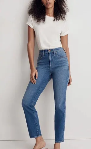 VTG Madewell Stovepipe Jeans Sz 27 tear in backside thumbnail 1