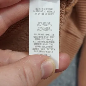 Aerie V-Neck Oversized Cropped Sweatshirt Peach‎ Terracotta Cotton Blend XS thumbnail 6