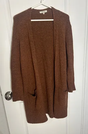 Madewell Brown Open-Front Cozy Knit Cardigan thumbnail 1