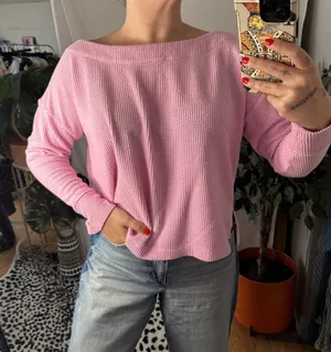 Daily Practice by Anthropologie Big Sky Boatneck Pullover Pink Size Small thumbnail 1